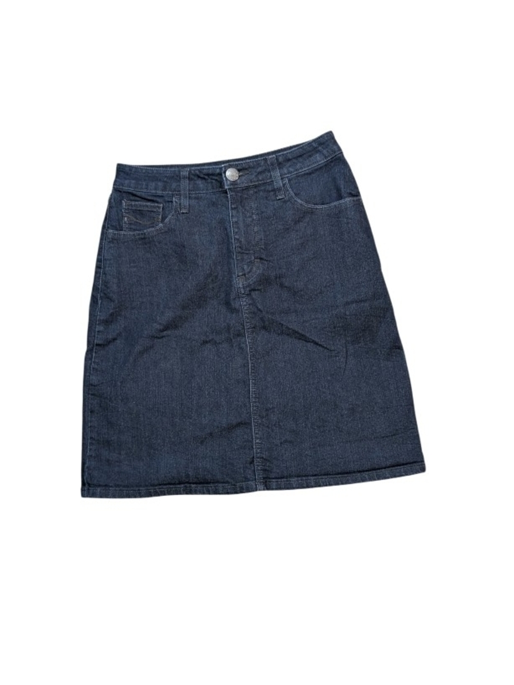 Riders by Lee Indigo Dark Wash Denim Skirt with Embroidered Back Pockets, Size 4